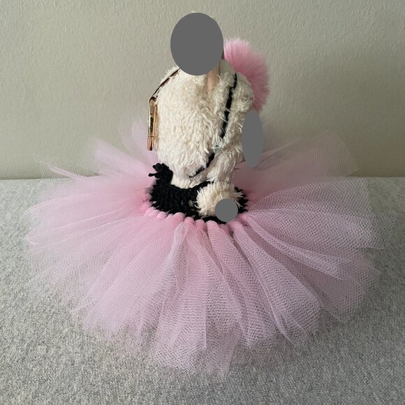 Handmade Crochet Black Pink Ballerina Princess Tutu for 17cm Doll 2-Piece Set - Picture 4 of 7